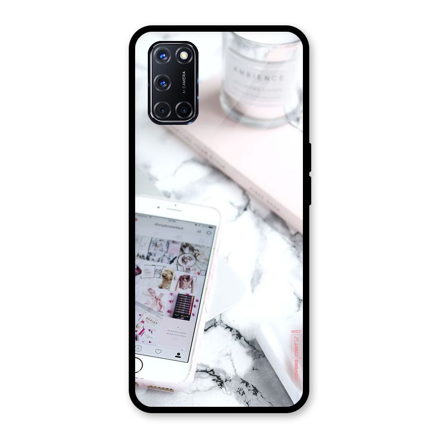 Make Up And Phone Glass Back Case for Oppo A52