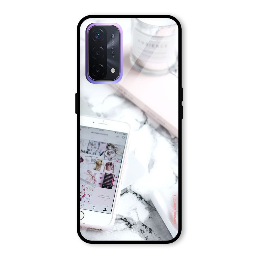 Make Up And Phone Glass Back Case for Oppo A74 5G