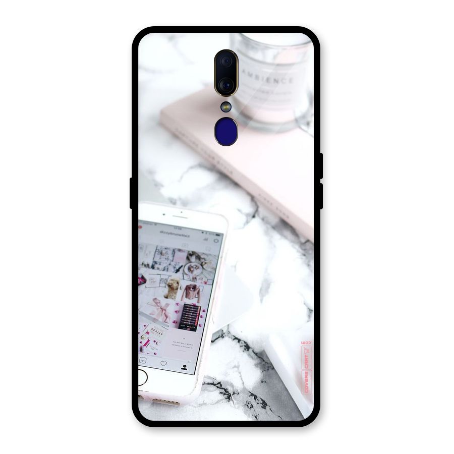Make Up And Phone Glass Back Case for Oppo F11
