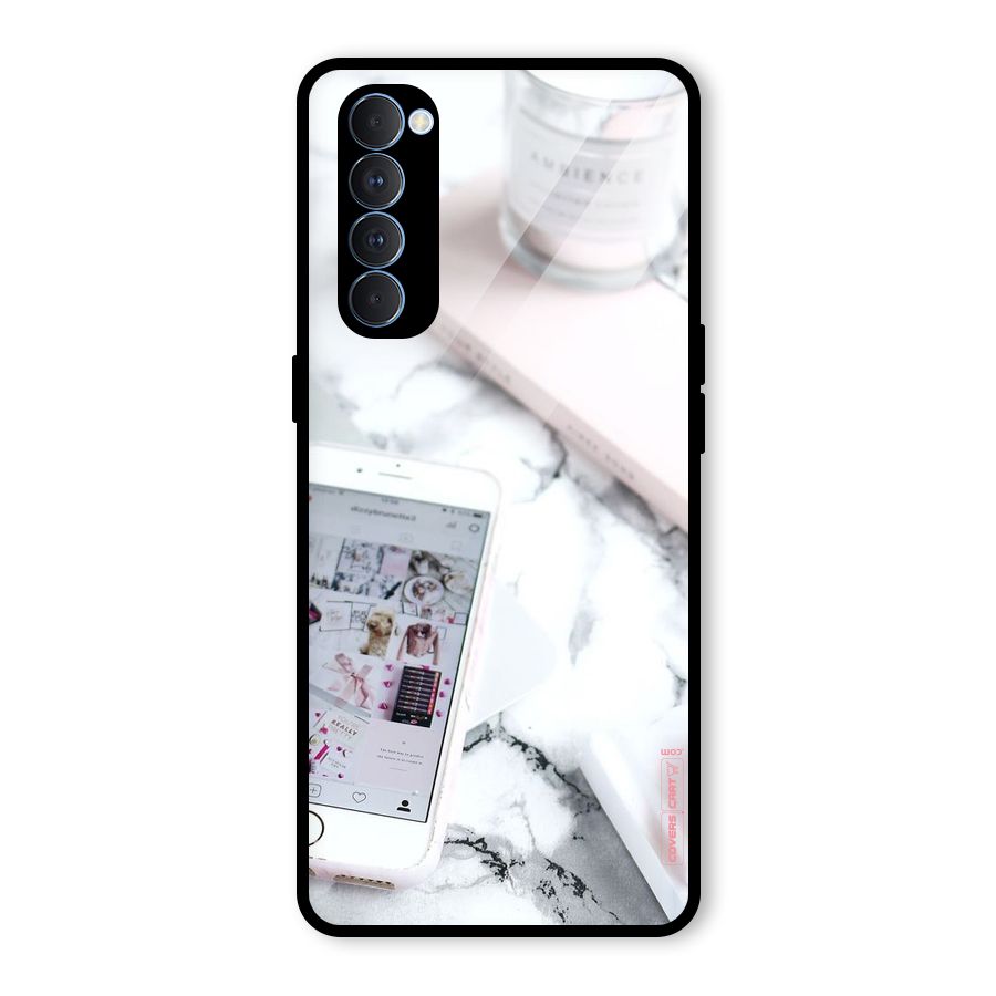 Make Up And Phone Glass Back Case for Oppo Reno4 Pro