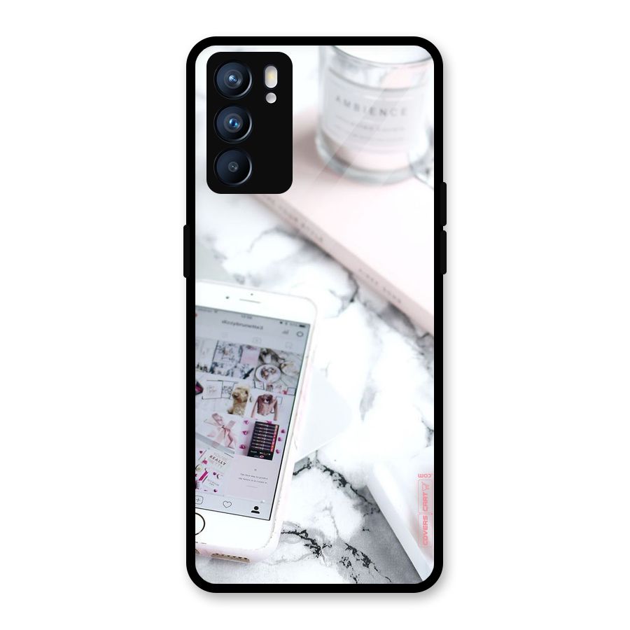 Make Up And Phone Glass Back Case for Oppo Reno6 5G