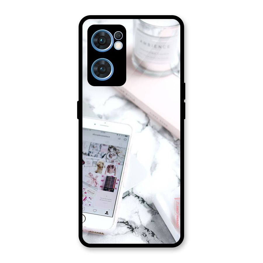 Make Up And Phone Glass Back Case for Oppo Reno7 5G