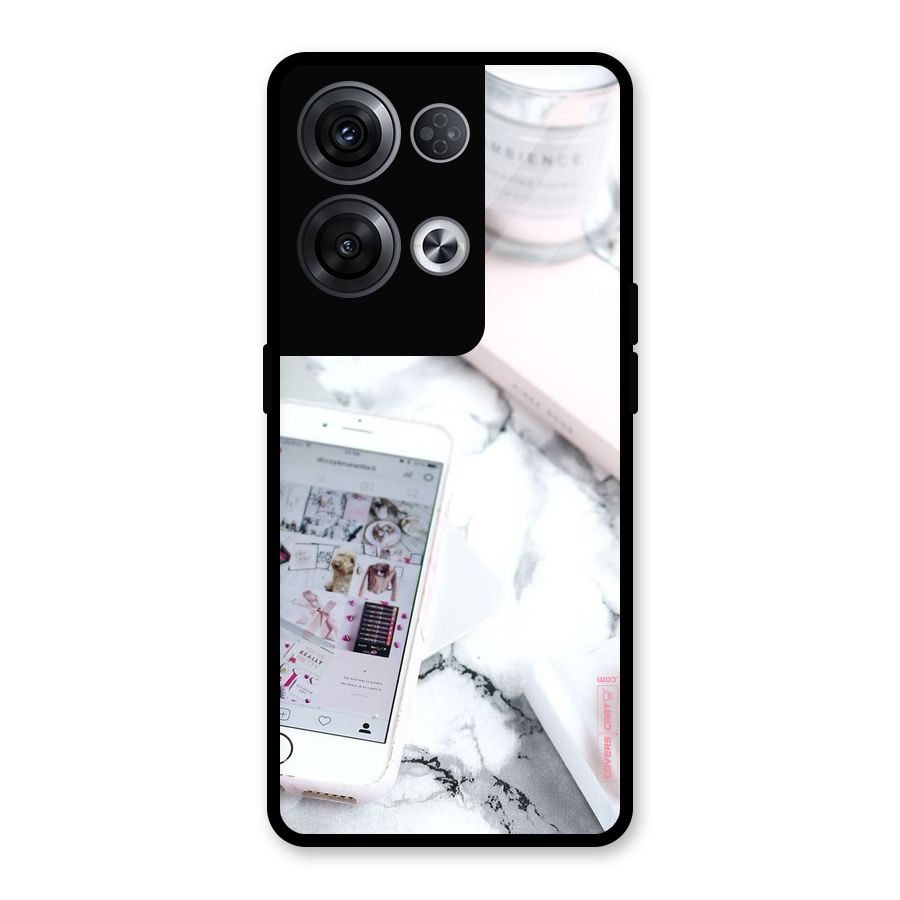Make Up And Phone Glass Back Case for Oppo Reno8 Pro 5G