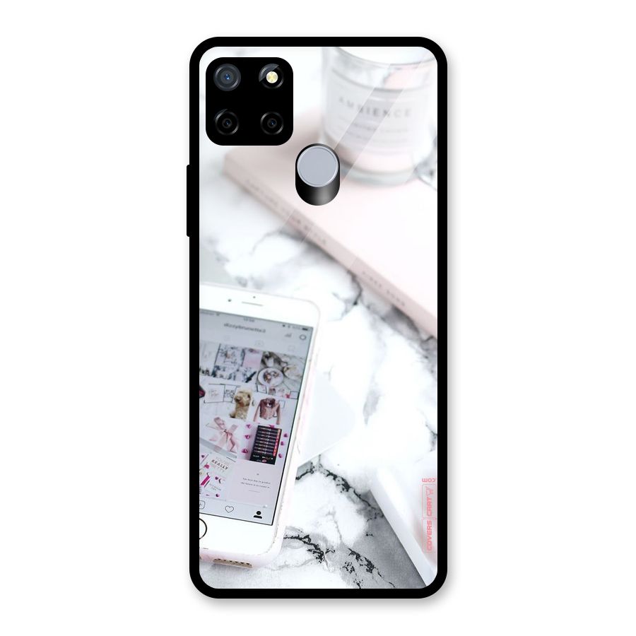 Make Up And Phone Glass Back Case for Realme C15