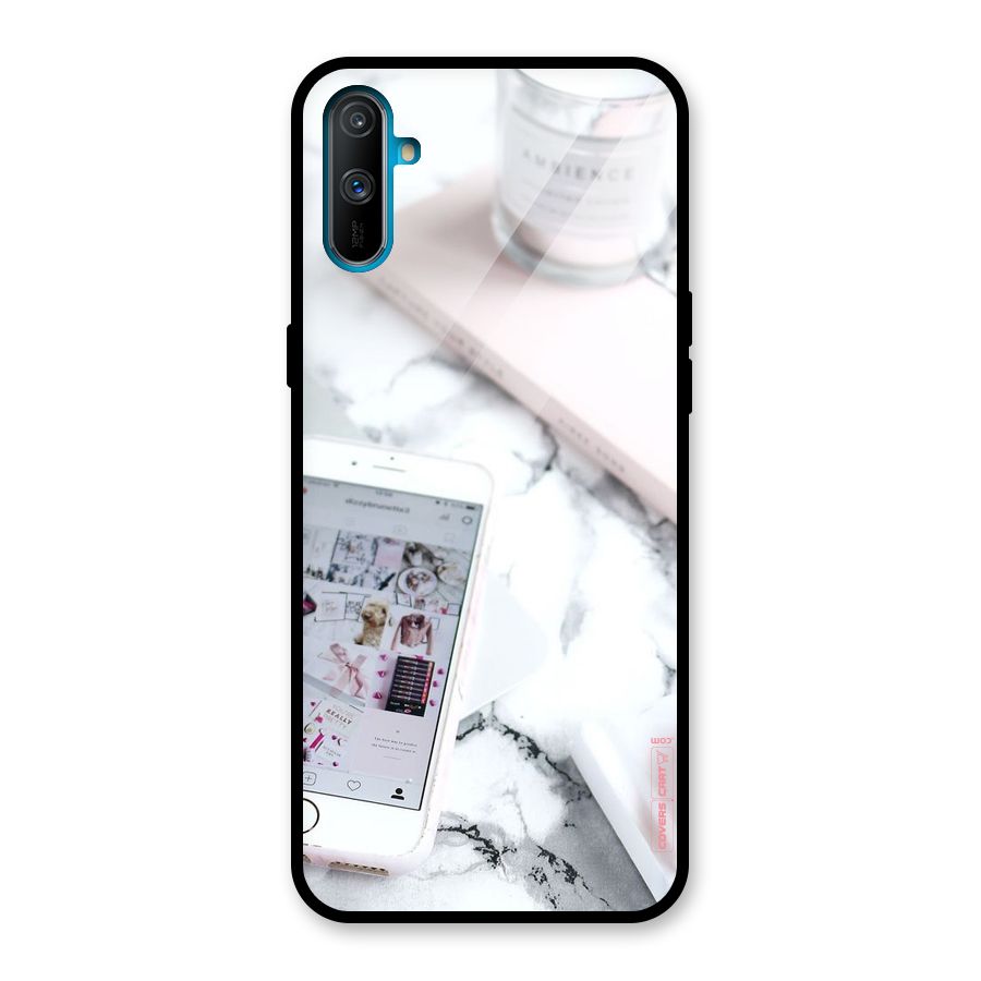 Make Up And Phone Glass Back Case for Realme C3