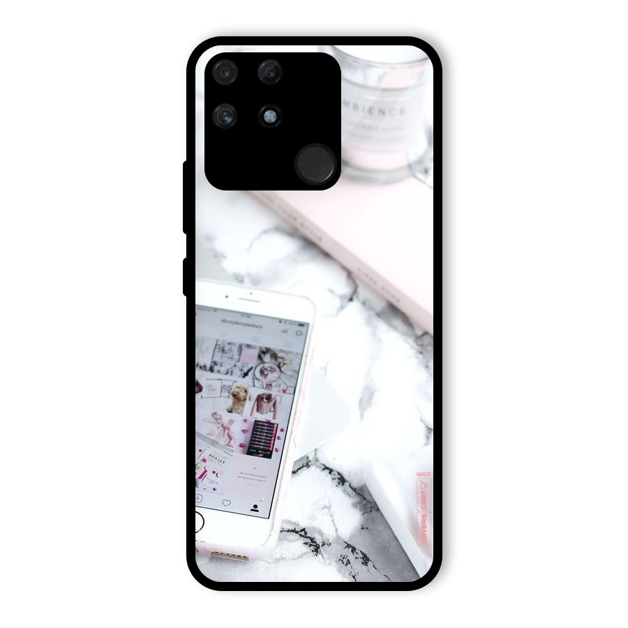 Make Up And Phone Glass Back Case for Realme Narzo 50A