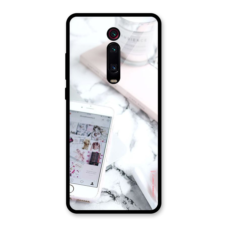Make Up And Phone Glass Back Case for Redmi K20