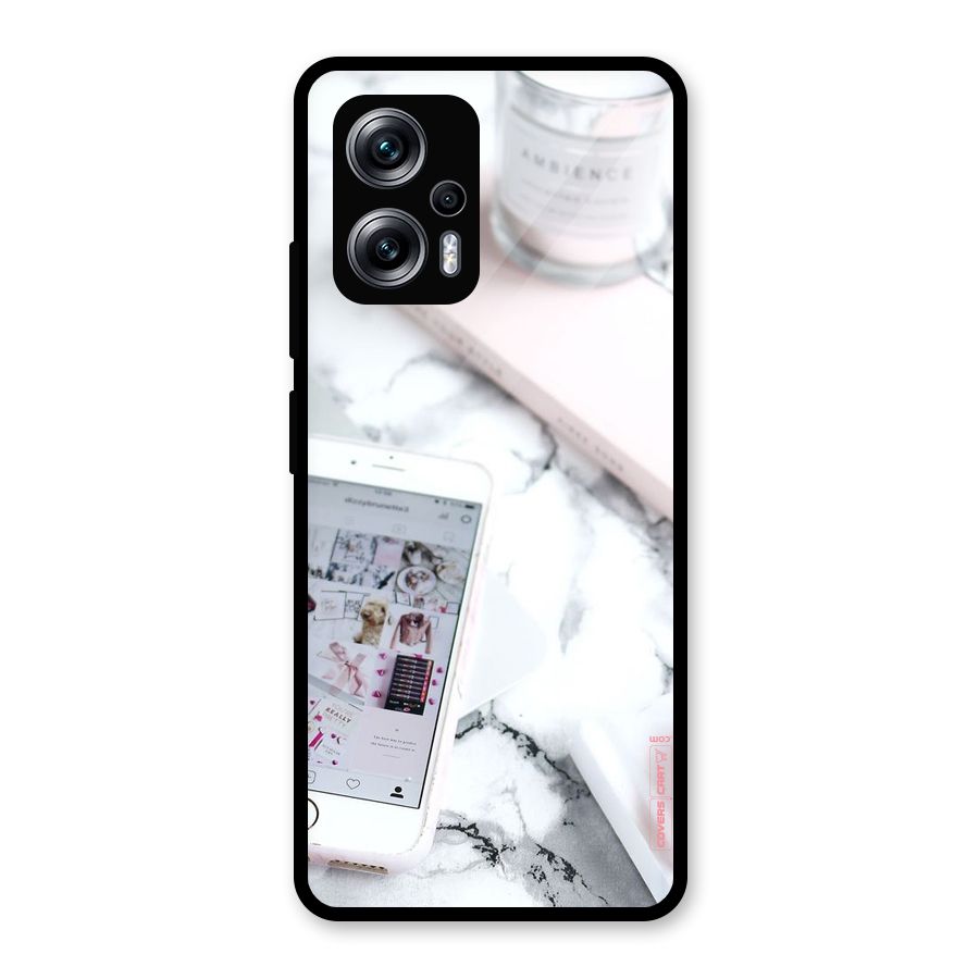 Make Up And Phone Glass Back Case for Redmi K50i