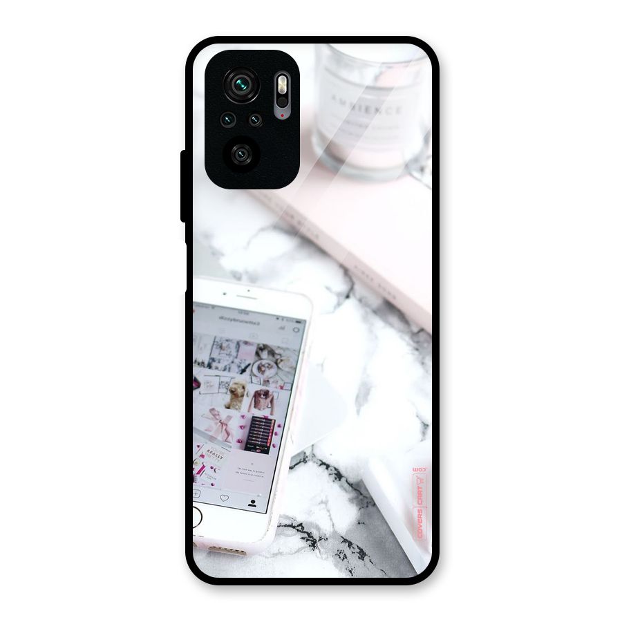 Make Up And Phone Glass Back Case for Redmi Note 10S