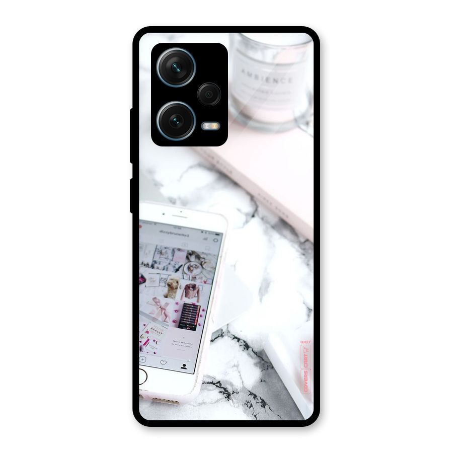 Make Up And Phone Glass Back Case for Redmi Note 12 Pro Plus 5G