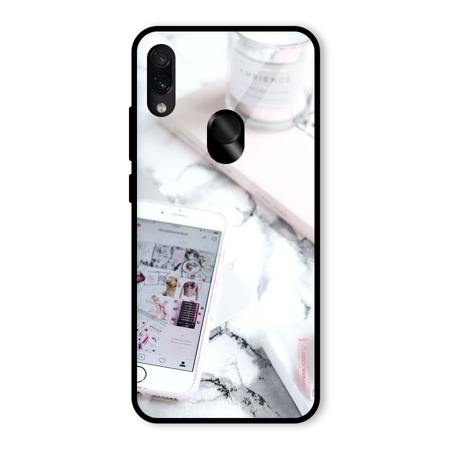 Make Up And Phone Glass Back Case for Redmi Note 7S