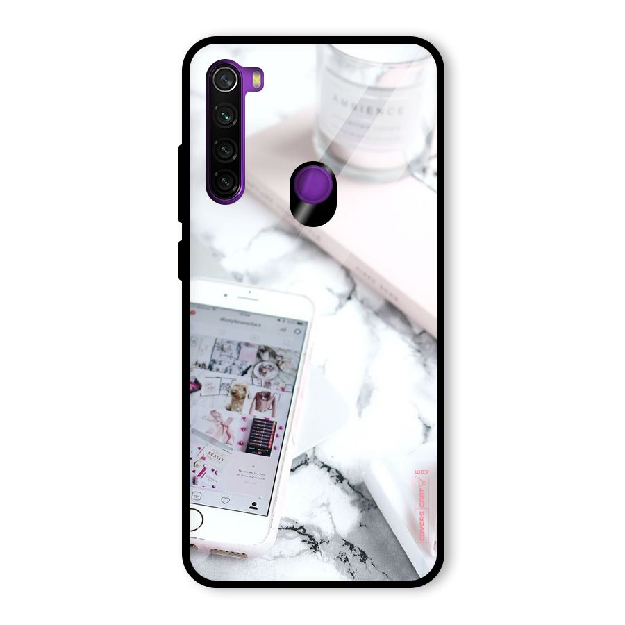 Make Up And Phone Glass Back Case for Redmi Note 8