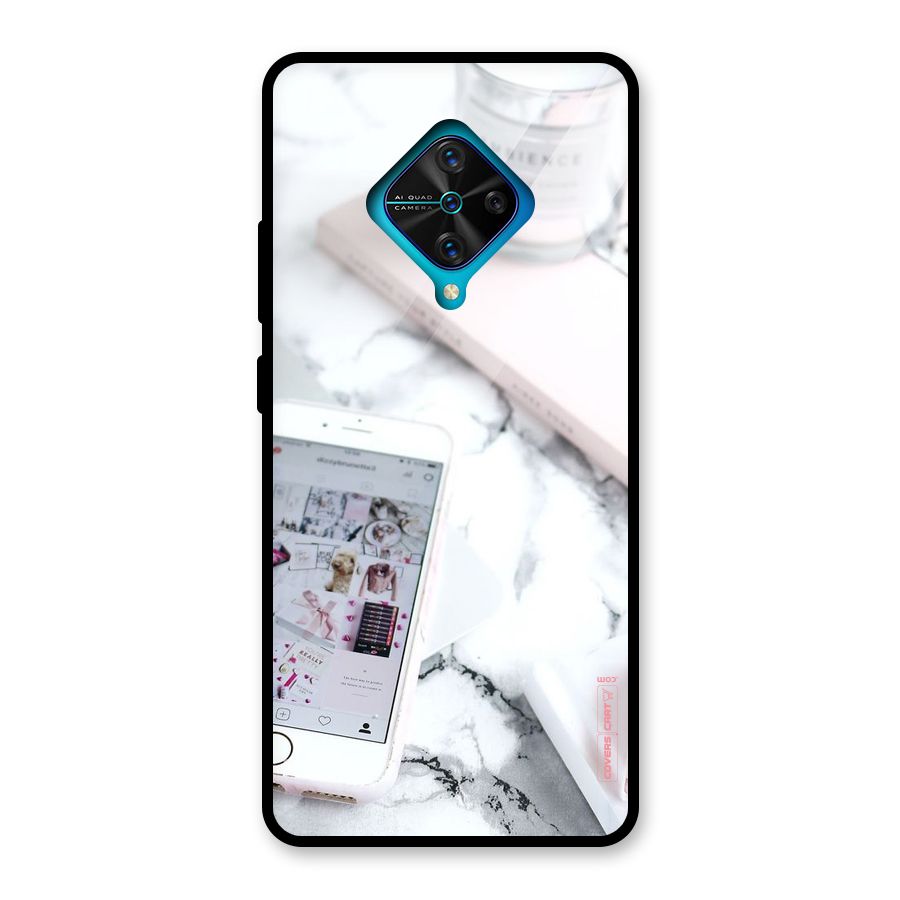 Make Up And Phone Glass Back Case for Vivo S1 Pro