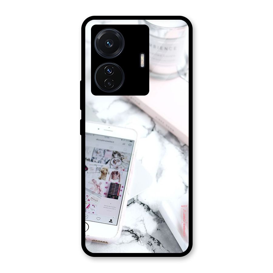 Make Up And Phone Glass Back Case for Vivo T1 Pro