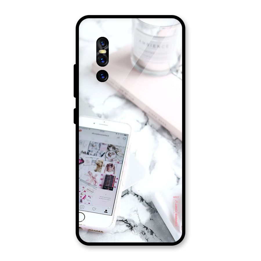 Make Up And Phone Glass Back Case for Vivo V15 Pro