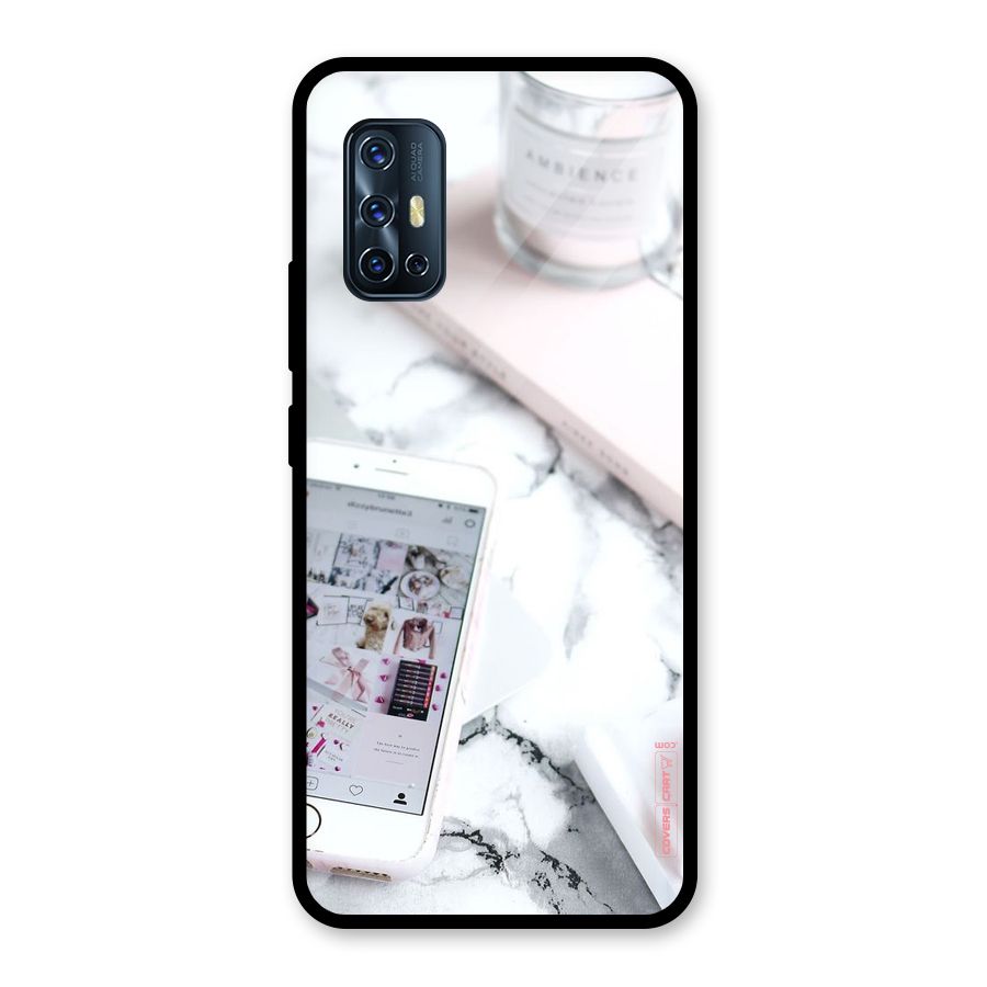 Make Up And Phone Glass Back Case for Vivo V17
