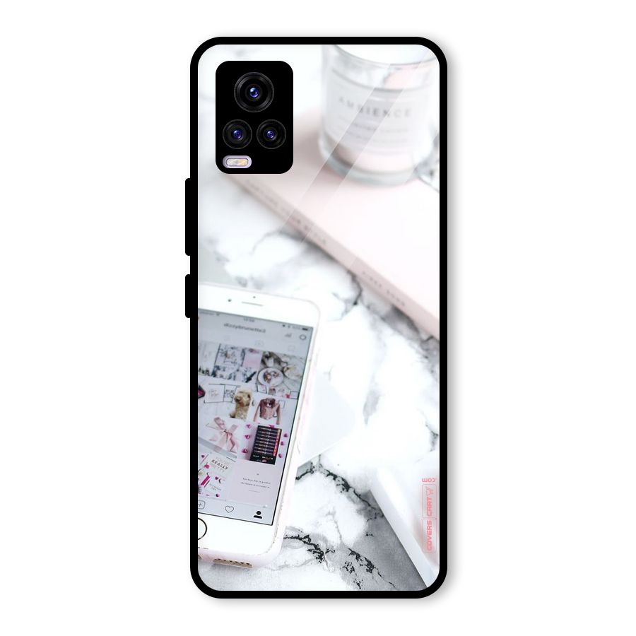 Make Up And Phone Glass Back Case for Vivo V20