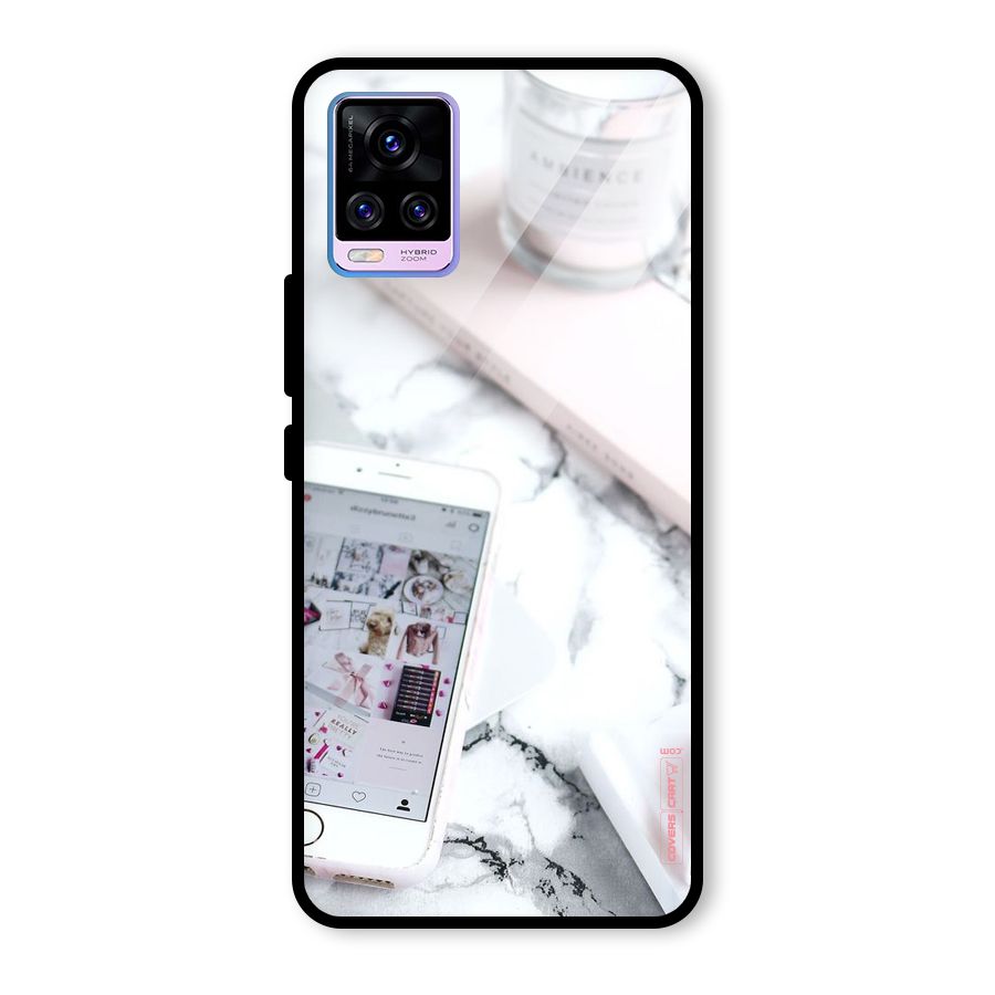 Make Up And Phone Glass Back Case for Vivo V20 Pro