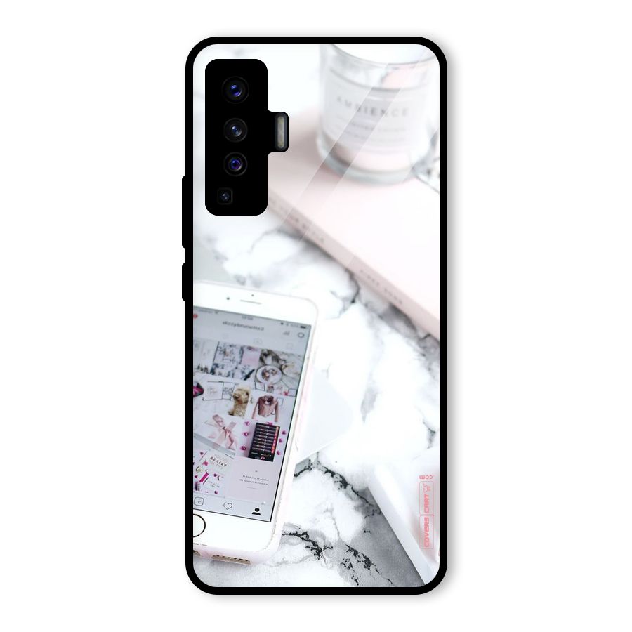 Make Up And Phone Glass Back Case for Vivo X50