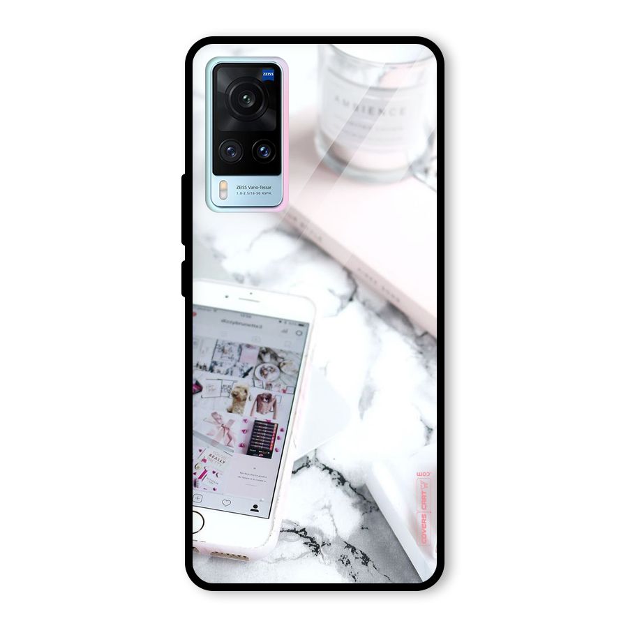 Make Up And Phone Glass Back Case for Vivo X60