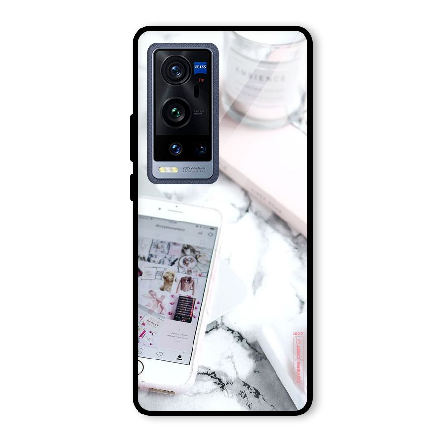 Make Up And Phone Glass Back Case for Vivo X60 Pro Plus