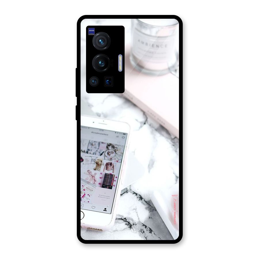 Make Up And Phone Glass Back Case for Vivo X70 Pro