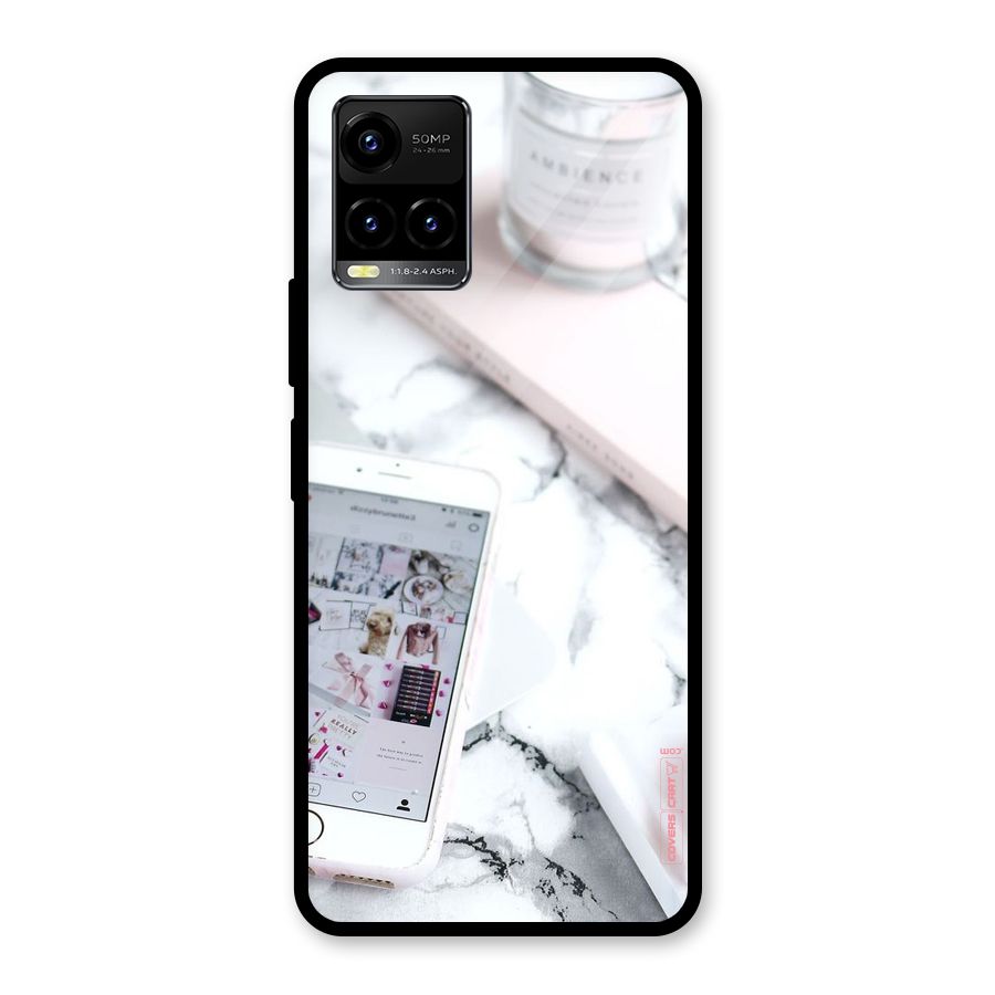 Make Up And Phone Glass Back Case for Vivo Y21T