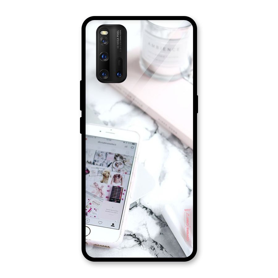 Make Up And Phone Glass Back Case for Vivo iQOO 3