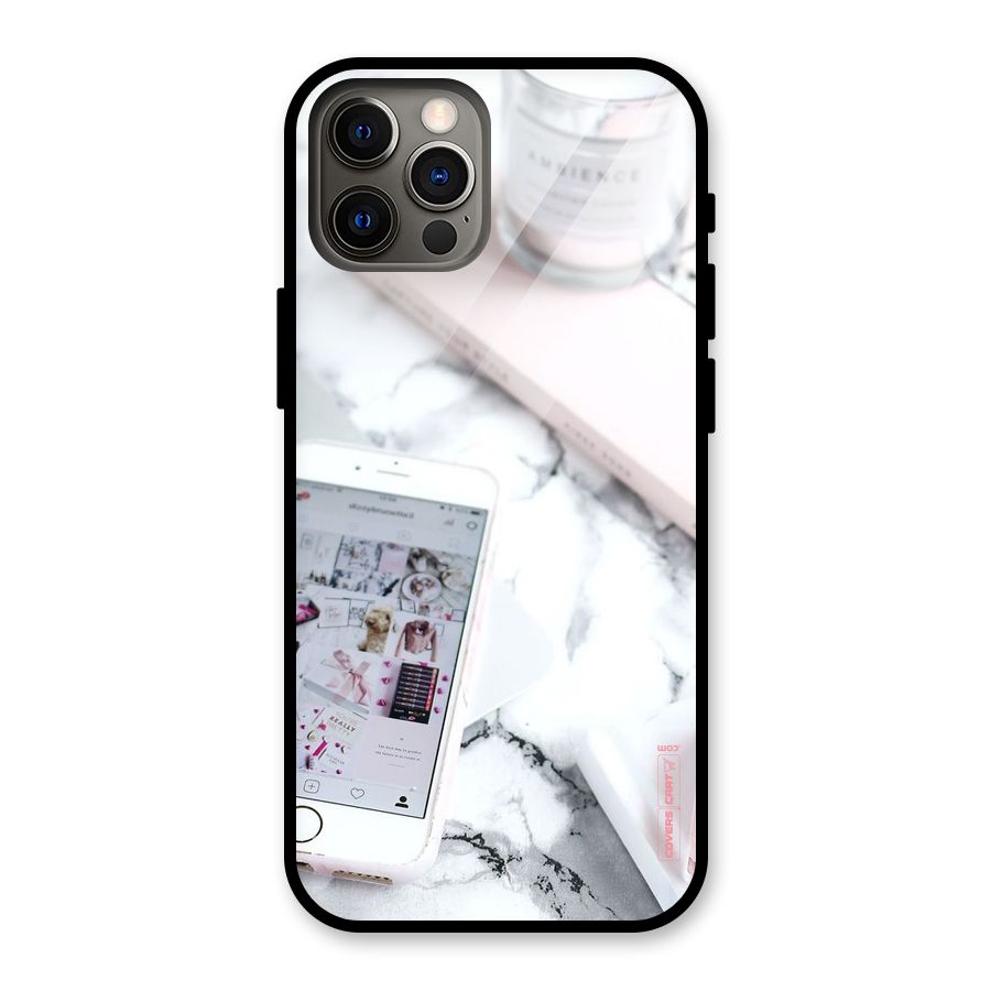 Make Up And Phone Glass Back Case for iPhone 12 Pro