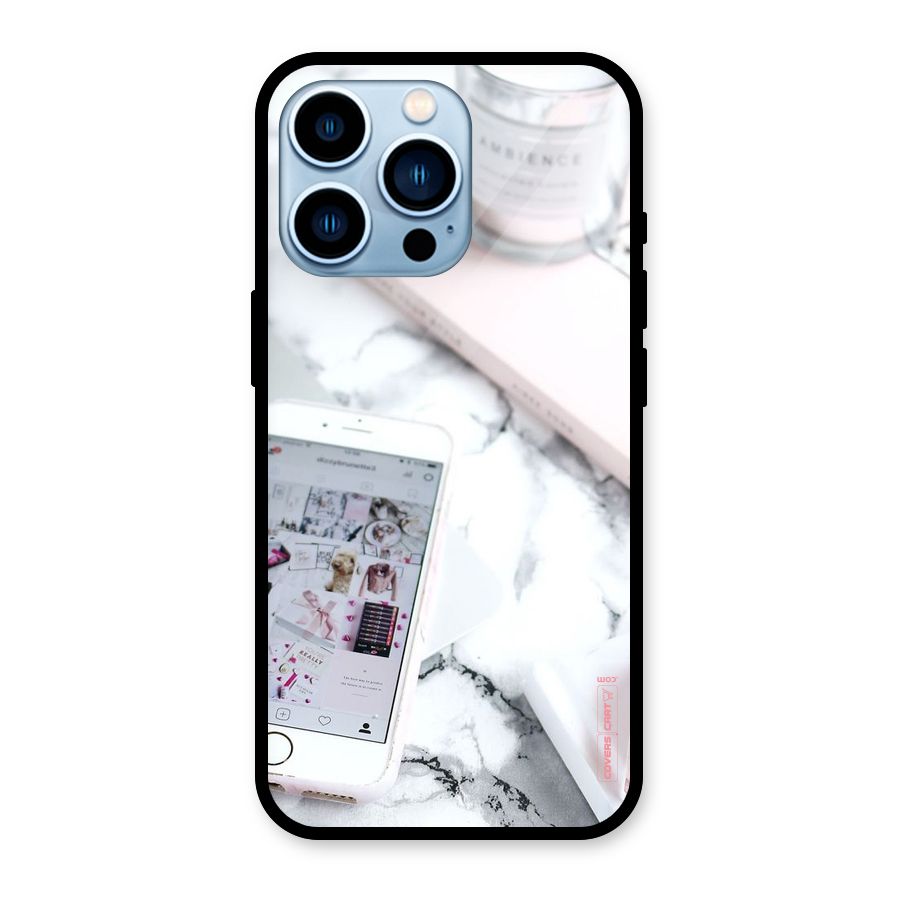 Make Up And Phone Glass Back Case for iPhone 13 Pro