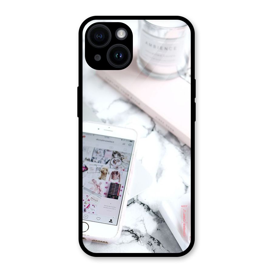 Make Up And Phone Glass Back Case for iPhone 14
