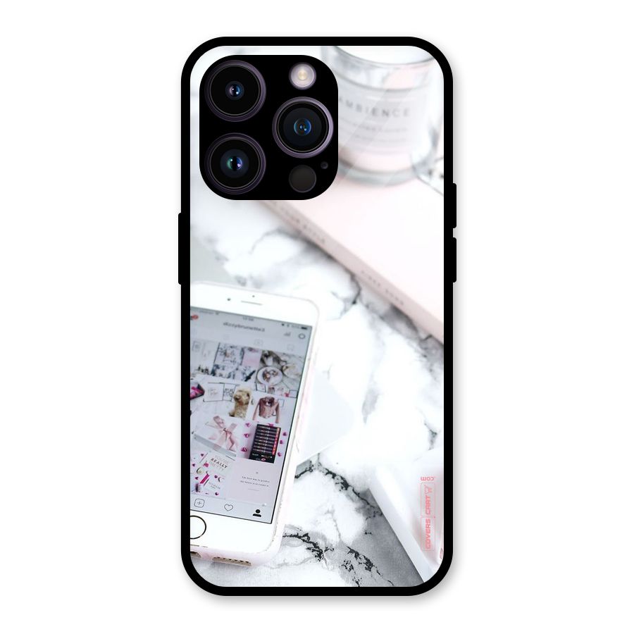 Make Up And Phone Glass Back Case for iPhone 14 Pro