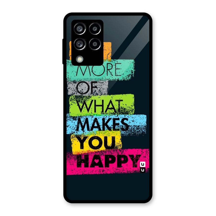 Makes You Happy Glass Back Case for Galaxy M53 5G