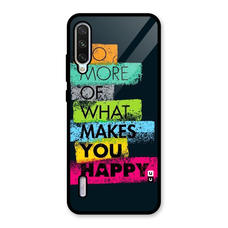 Makes You Happy Glass Back Case for Mi A3