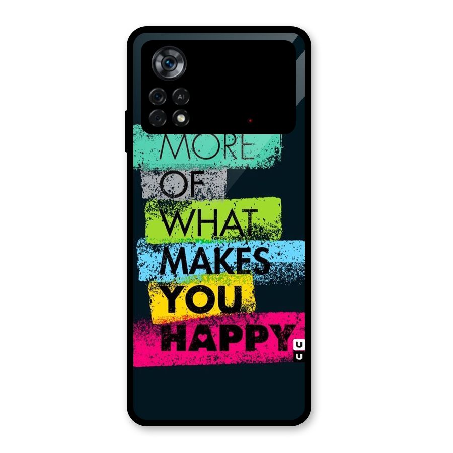 Makes You Happy Glass Back Case for Poco X4 Pro 5G