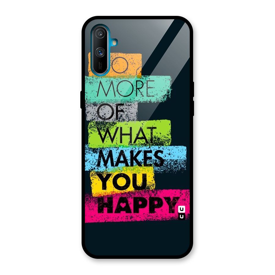 Makes You Happy Glass Back Case for Realme C3