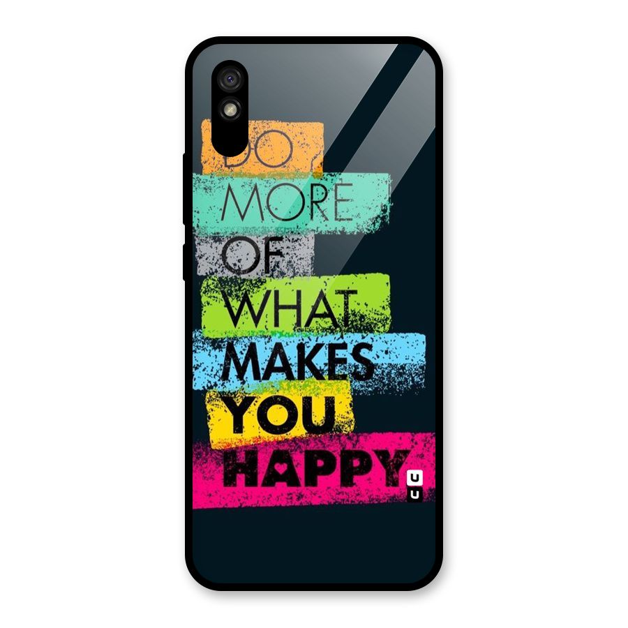 Makes You Happy Glass Back Case for Redmi 9A