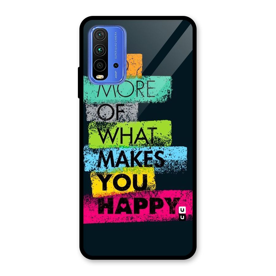 Makes You Happy Glass Back Case for Redmi 9 Power