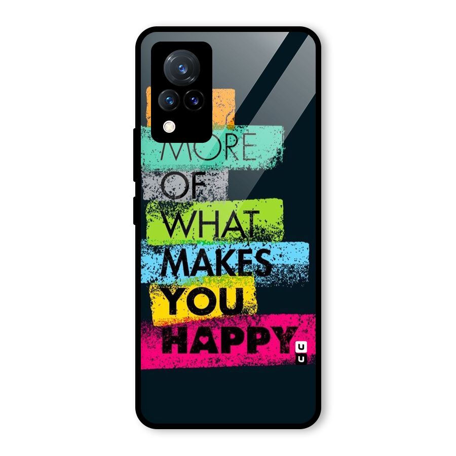 Makes You Happy Glass Back Case for Vivo V21 5G