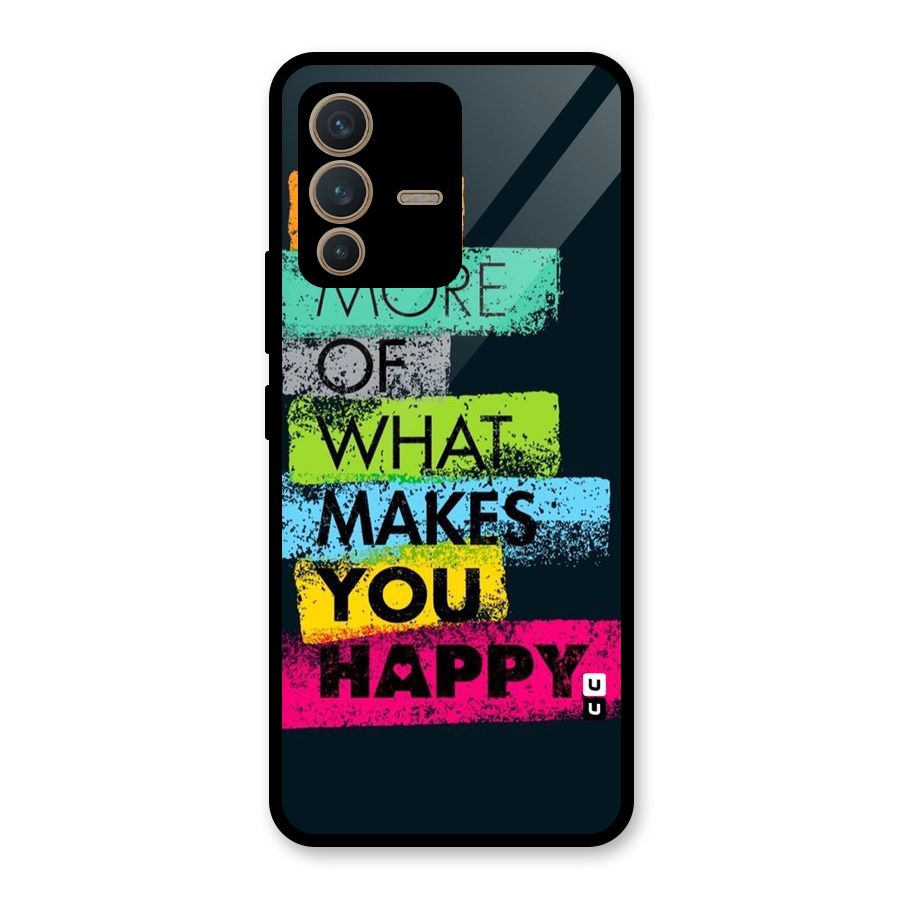 Makes You Happy Glass Back Case for Vivo V23 5G