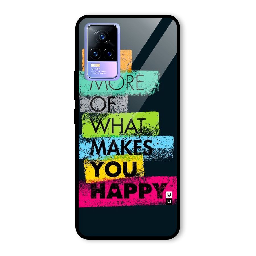 Makes You Happy Glass Back Case for Vivo Y73