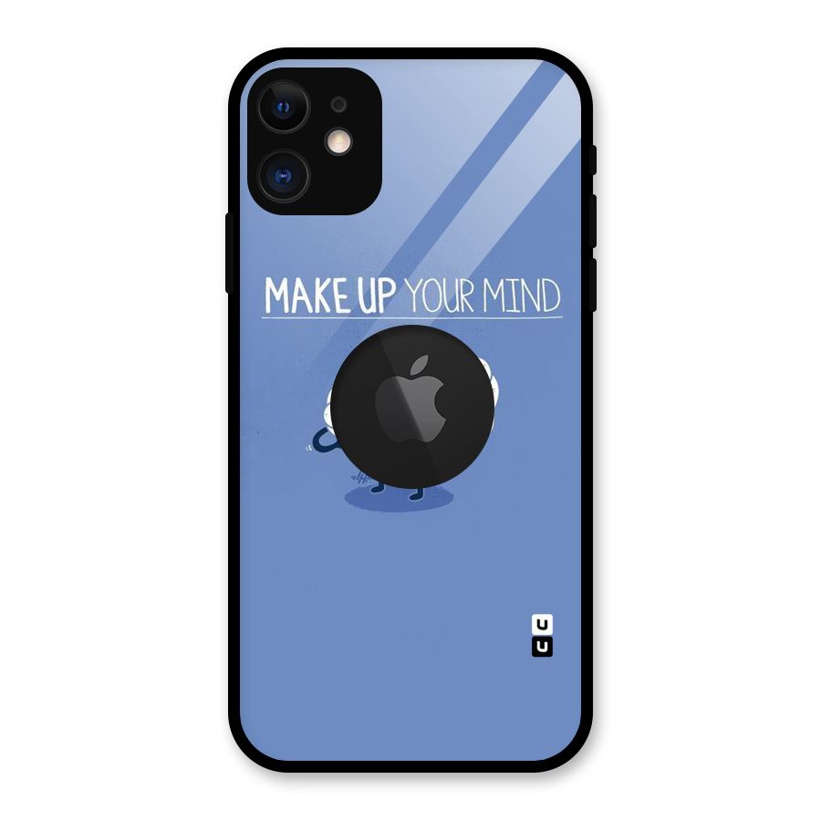 Makeup Your Mind Glass Back Case for iPhone 11 Logo Cut
