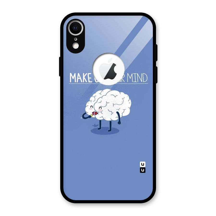 Makeup Your Mind Glass Back Case for iPhone XR Logo Cut