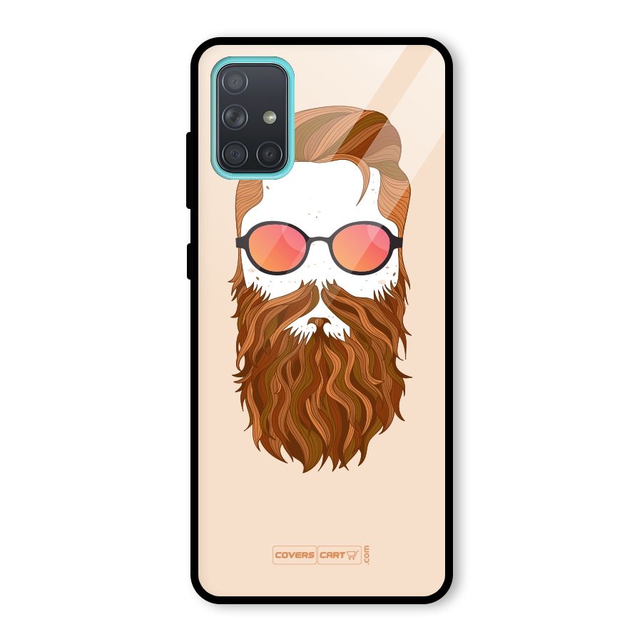 Man in Beard Glass Back Case for Galaxy A71