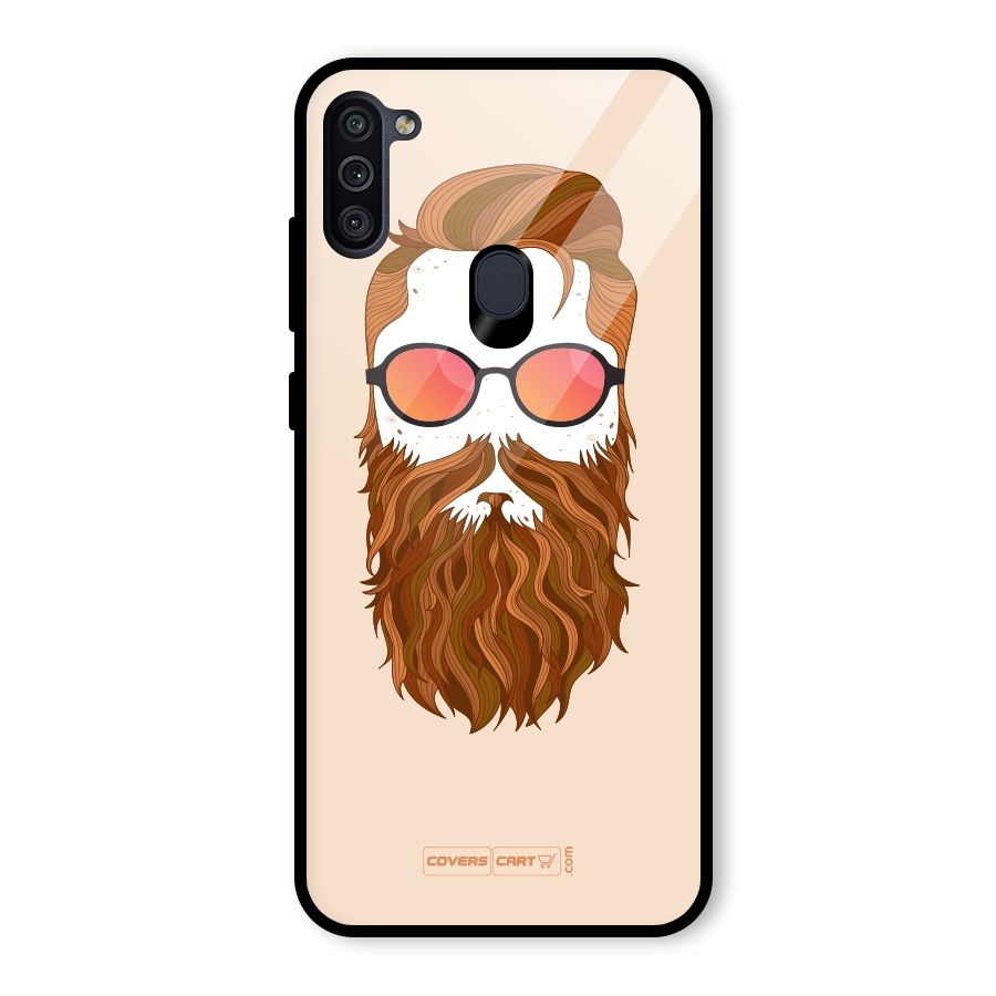 Man in Beard Glass Back Case for Galaxy M11