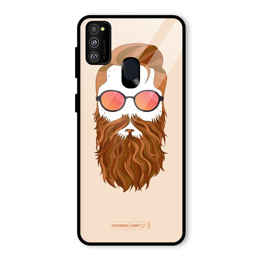 Man in Beard Glass Back Case for Galaxy M30s