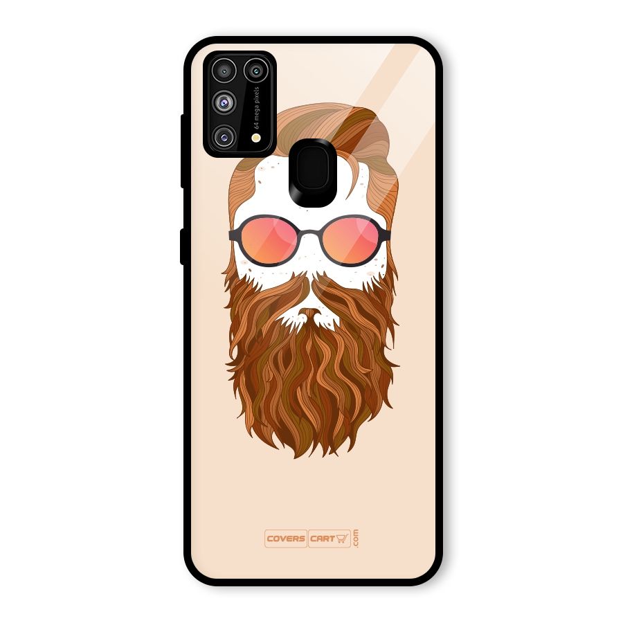 Man in Beard Glass Back Case for Galaxy M31