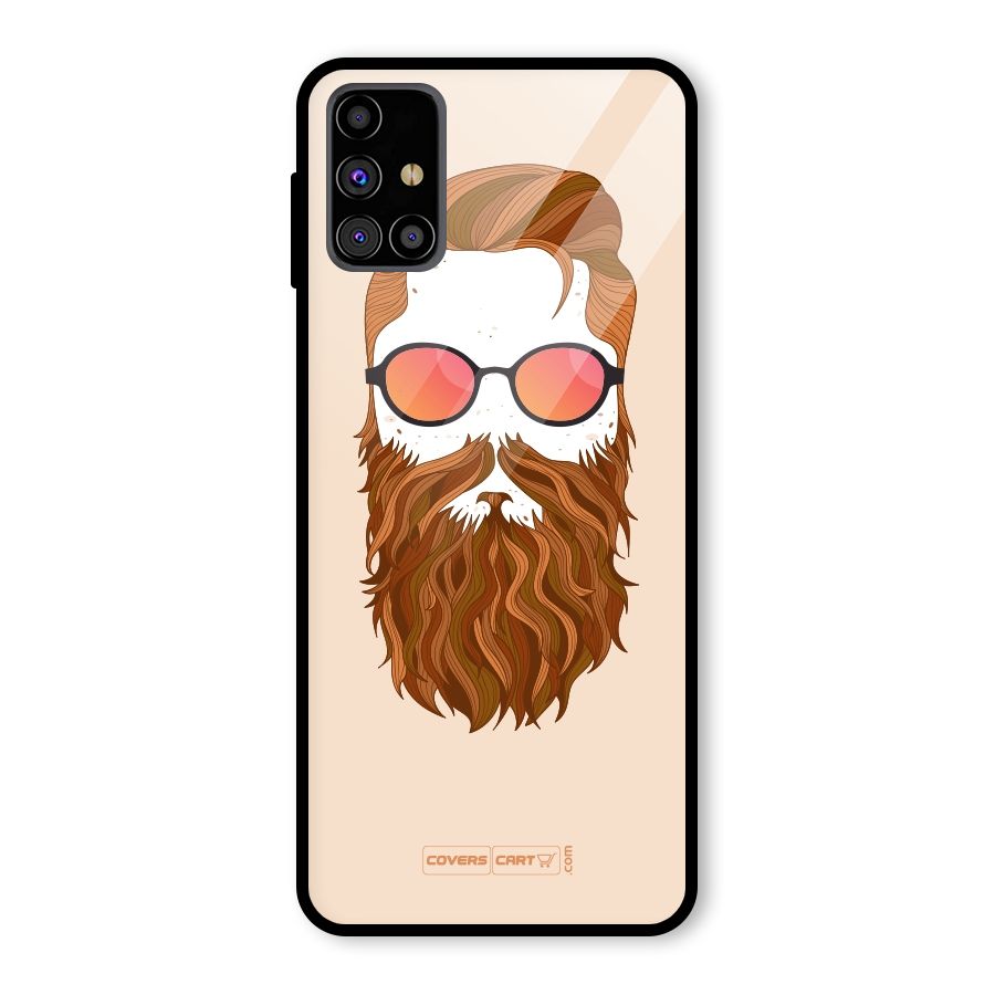 Man in Beard Glass Back Case for Galaxy M31s