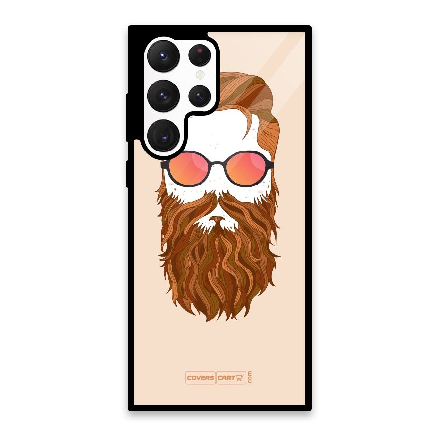 Man in Beard Glass Back Case for Galaxy S22 Ultra 5G