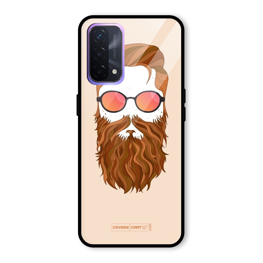 Man in Beard Glass Back Case for Oppo A74 5G